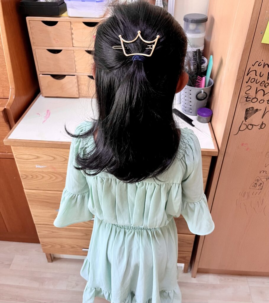 Half tie Queen is another kid hair style for onehappyamma